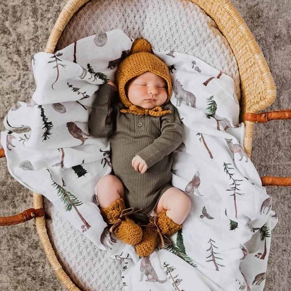 Snuggle Hunny Bronze Merino Wool Bonnet & Booties Set
