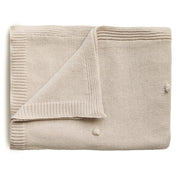 Mushie Knitted Baby Blanket Textured Dots Cream