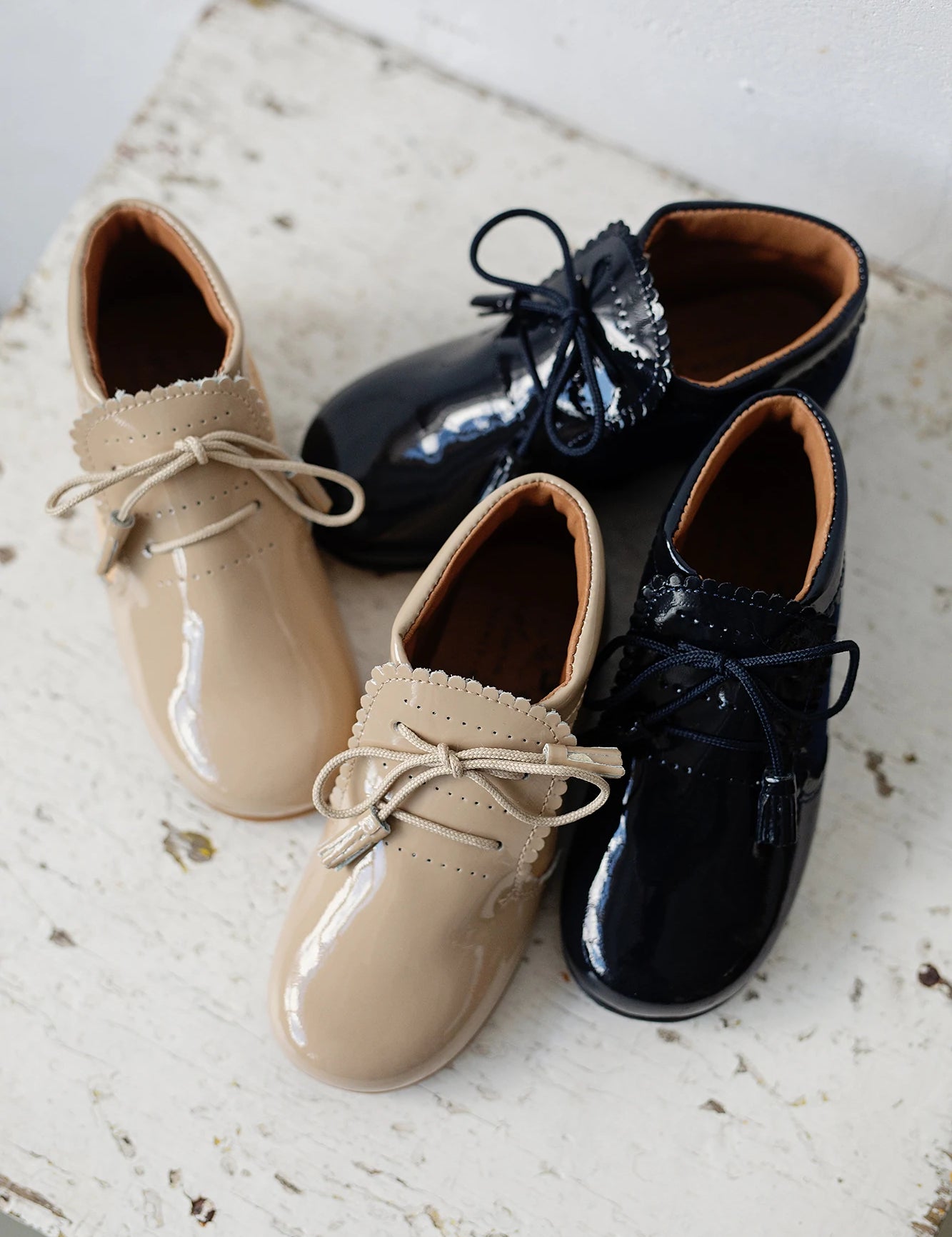 "Vienna" Patent and Suede Ankle Boots - Navy - Ardito