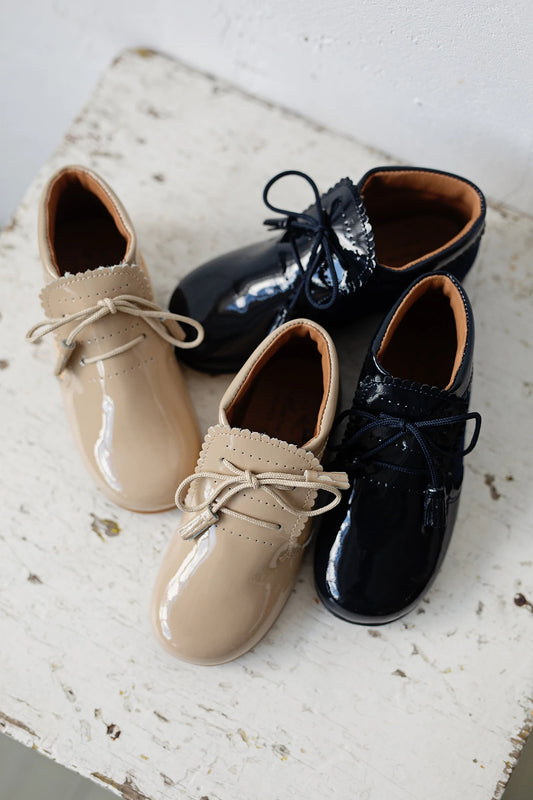"Vienna" Patent and Suede Ankle Boots - Navy - Ardito