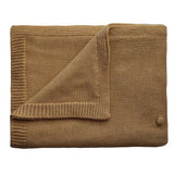Mushie Knitted Baby Blanket Textured Dots Mustard Melange